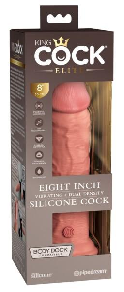 8“ Vibrating+Dual Density Silicone Cock