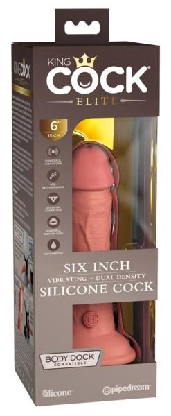 6“ Vibrating+Dual Density Silicone Cock